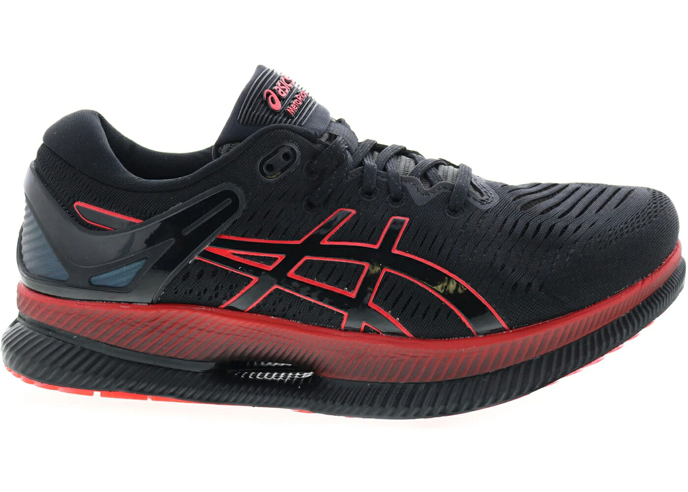 アシックス 黒色 ブラック 赤 レッド スニーカー メンズ ASICS METARIDE BLACK ELECTRIC RED / BLACK ELECTRIC RED