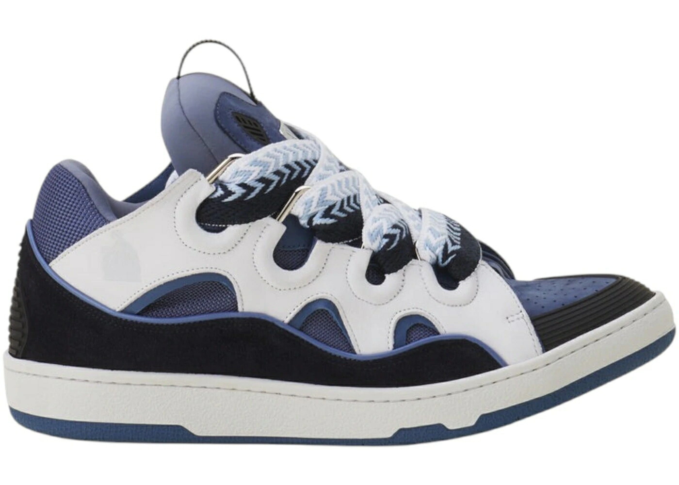 ランバン レザー 黒色 ブラック 紺色 ネイビー 青色 ブルー スニーカー メンズ LANVIN LEATHER CURB BLACK NAVY BLUE / BLACK NAVY BLUE