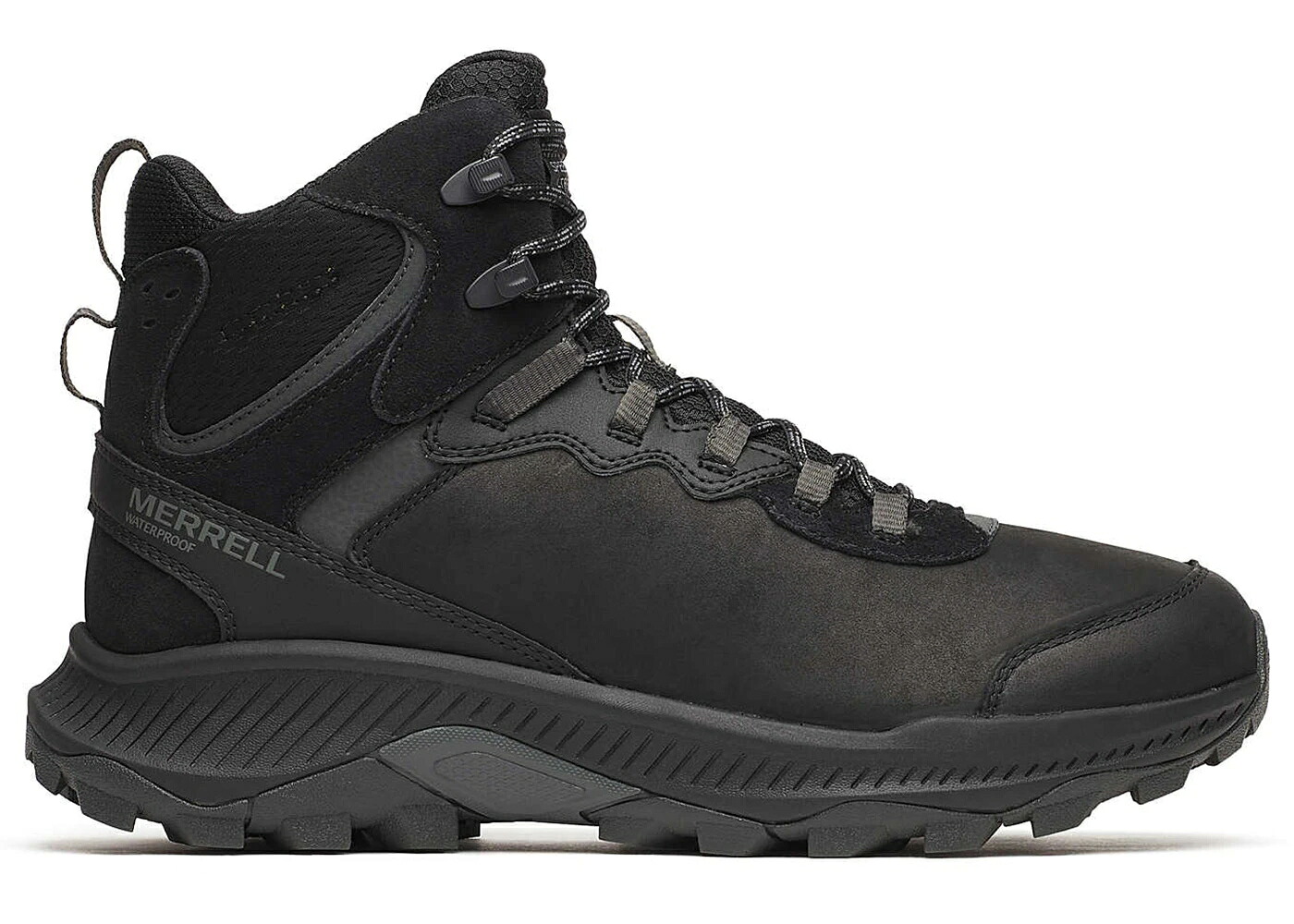 メレル スピード ストライク レザー ミッド 黒色 ブラック スニーカー メンズ MERRELL SPEED STRIKE 2 LEATHER THERMO MID WATERPROOF BLACK /