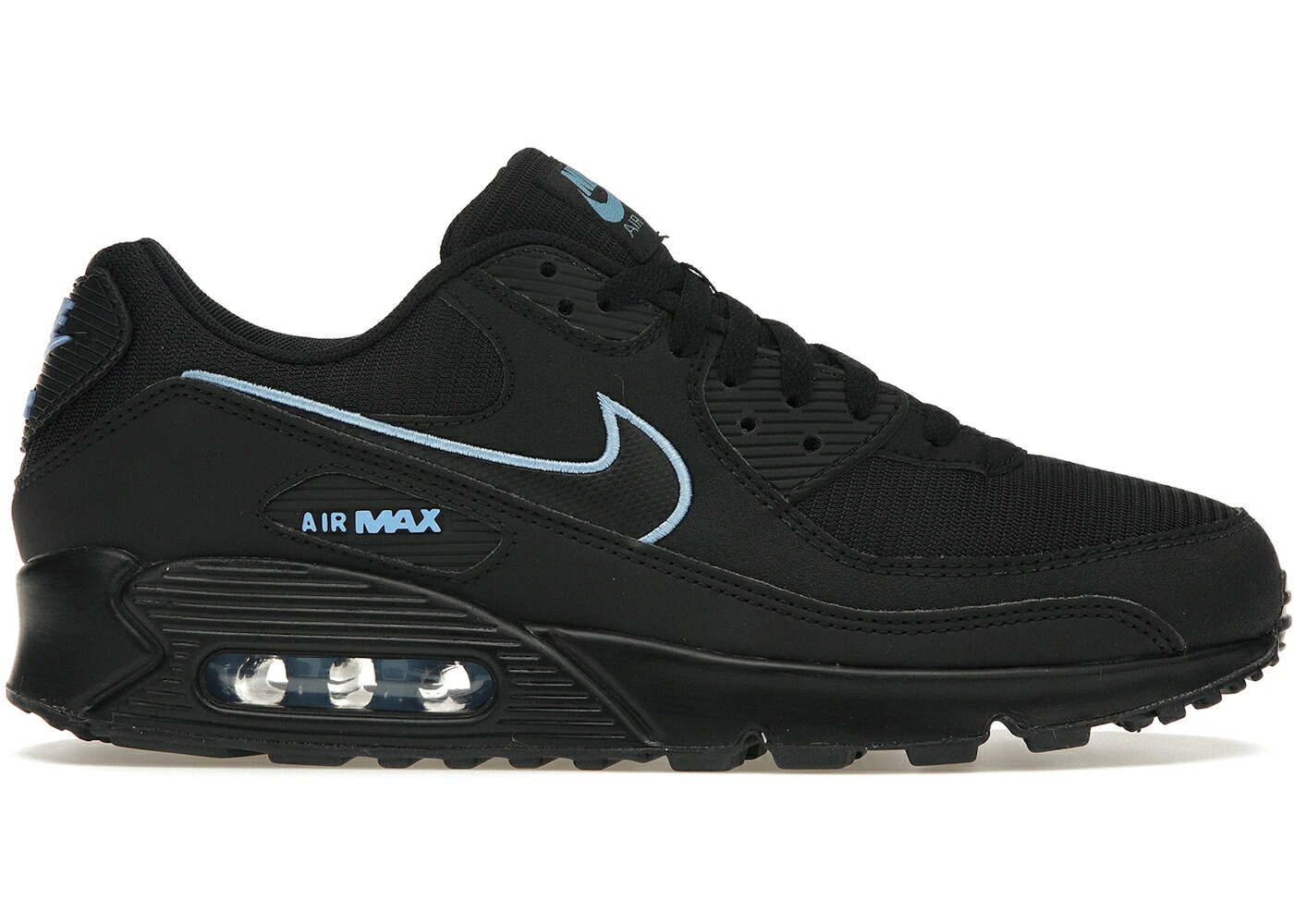 ナイキ マックス 黒色 ブラック 青色 ブルー エアマックス スニーカー メンズ NIKE AIR MAX 90 BLACK UNIVERSITY BLUE / BLACK UNIVERSITY BLUE|スニケス