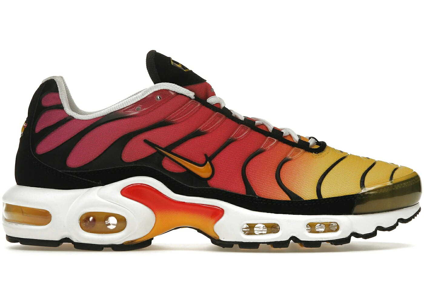ナイキ マックス 黄味がかった 黄色 サクラ色 赤 赤いこと ゴールド エアマックスプラス スニーカー メンズ NIKE AIR MAX PLUS OG YELLOW PINK GRADIENT / VARSITY RED GOLD RASPBERRY RED