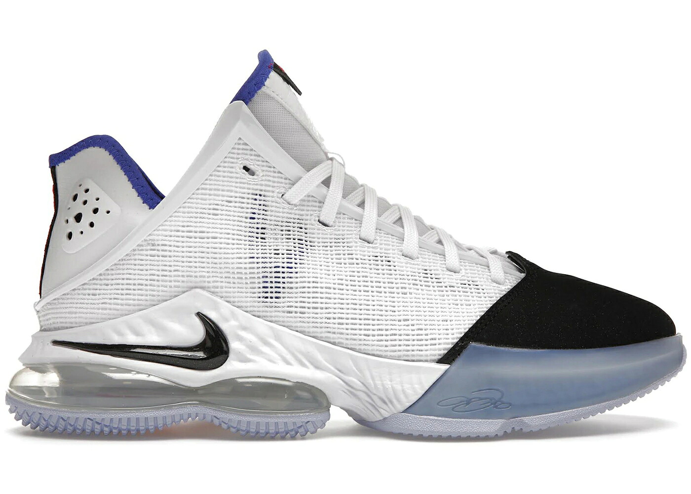 ナイキ レブロン 白いこと 白いこと 青み 青色 赤 赤いこと 黒いこと 黒いこと スニーカー メンズ NIKE LEBRON 19 LOW WHITE MEDIUM BLUE SIREN RED BLACK / WHITE MEDIUM BLUE SIREN RED