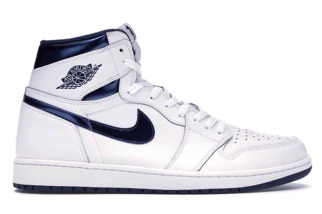 jordan 1 white and navy blue