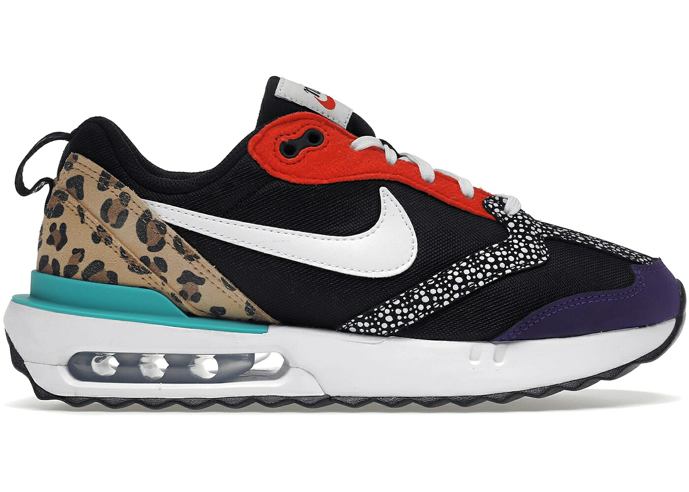 ナイキ マックス 黒色 ブラック サファリ 赤 レッド エアマックス WOMEN'S スニーカー レディース NIKE AIR MAX DAWN SE BLACK SAFARI ANIMAL (WOMEN'S) / BLACK HABANERO RED ELECTRO