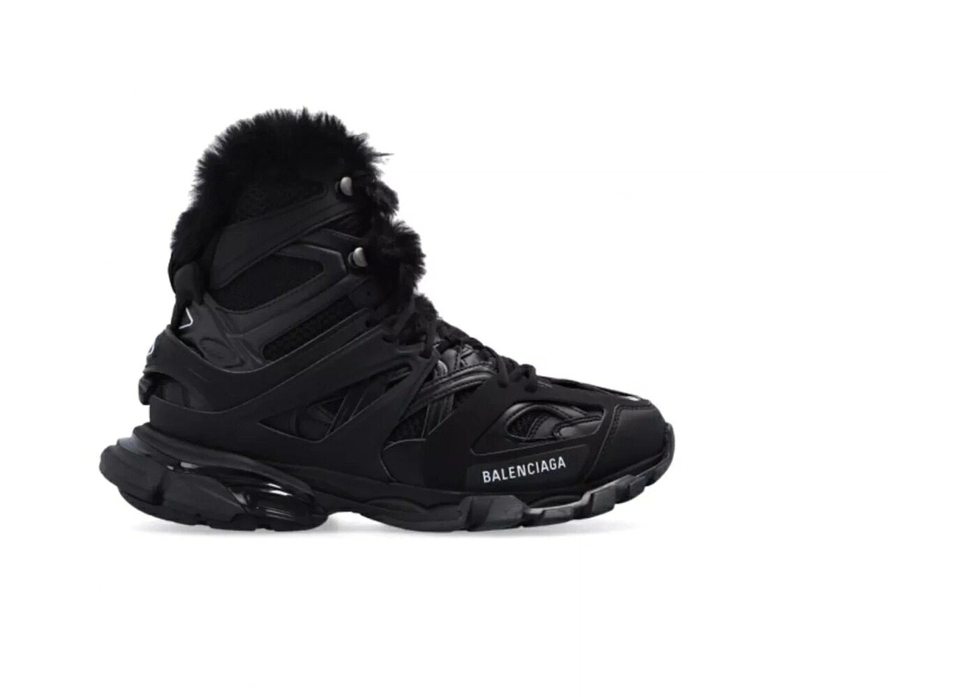 バレンシアガ トラック ブーツ 黒色 ブラック スニーカー ユニセックス BALENCIAGA TRACK HIKE BOOTS FAUX FUR BLACK / メンズ 118,450円