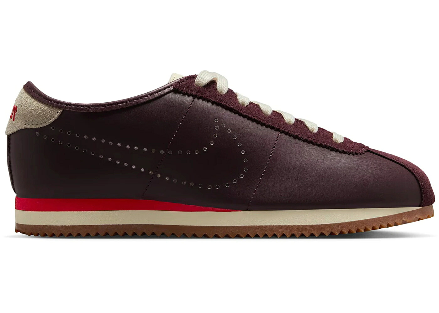 ナイキ コルテッツ ぶどう酒色 バーガンディー スウッシュ スウォッシュ WOMEN\u0027S スニーカー レディース NIKE CORTEZ BURGUNDY CRUSH PERFORATED SWOOSH (WOMEN\u0027S) / BURGUNDY CRUSH COCONUT MILK GUM