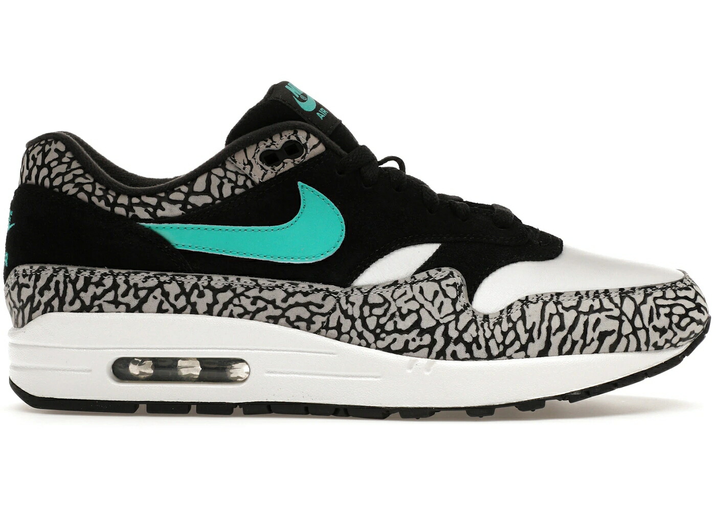 ナイキ マックス エレファント 灰色 グレー 翡翠 ジェード 黒色 ブラック エアマックス スニーカー メンズ NIKE AIR MAX 1 ATMOS ELEPHANT (2017) / MEDIUM GREY CLEAR JADE BLACK