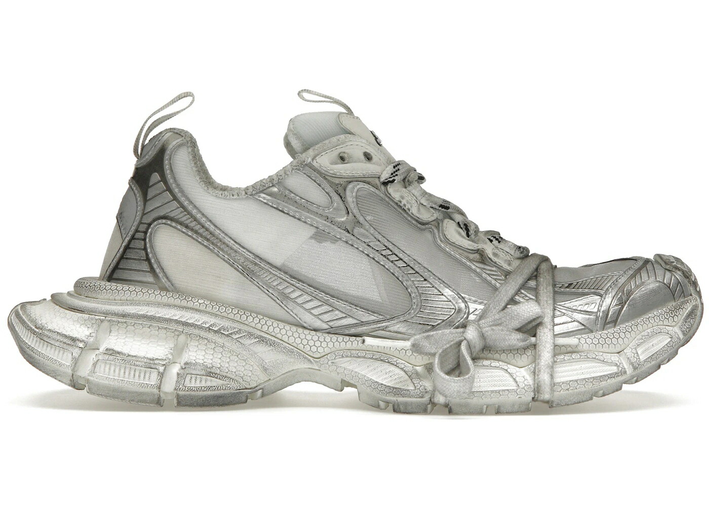 バレンシアガ 白いこと 白いこと しろがね色 しろがね色 炎節 スニーカー メンズ BALENCIAGA 3XL WHITE SILVER SUMMER MESH / WHITE SILVER
