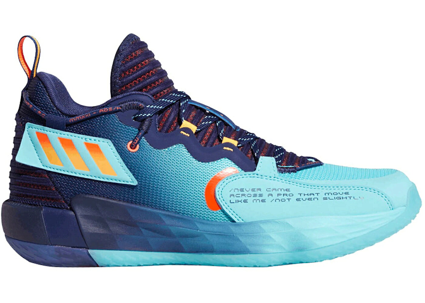アディダス 青碧 青色 アクア 赤 赤いこと スニーカー メンズ ADIDAS DAME 7 EXTPLY DARK BLUE / DARK BLUE PULSE AQUA SOLAR RED スニーカー-靴