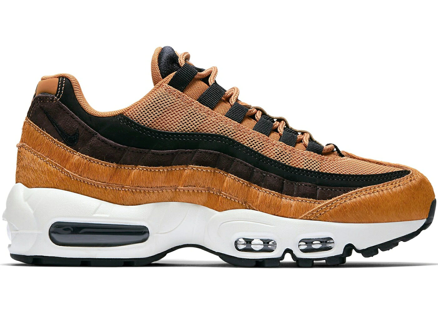 ナイキ マックス 黒色 ブラック エアマックス WOMEN'S スニーカー レディース NIKE AIR MAX 95 EMBOSSED FUR CIDER (WOMEN'S) / CIDER BLACK TAR SAIL｜スニケス