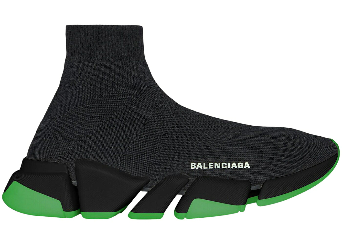 バレンシアガ スピード 黒色 ブラック 緑 グリーン 2.0 スニーカー メンズ BALENCIAGA SPEED CLEAR SOLE BLACK NEON GREEN / BLACK NEON GREEN BLACK|スニケス