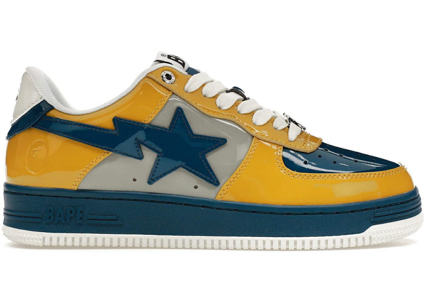 ベイプ 青色 ブルー 黄色 イエロー 白色 ホワイト スニーカー メンズ BAPE A BATHING APE STA NOSTALGIC BLUE YELLOW / BLUE YELLOW WHITE