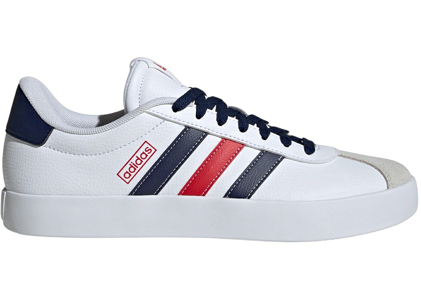 アディダス コート 白色 ホワイト チーム 紺色 ネイビー 青色 ブルー 3.0 スニーカー メンズ ADIDAS VL COURT CLOUD WHITE TEAM NAVY BLUE BETTER SCARLET / CLOUD WHITE TEAM NAVY BLUE 2