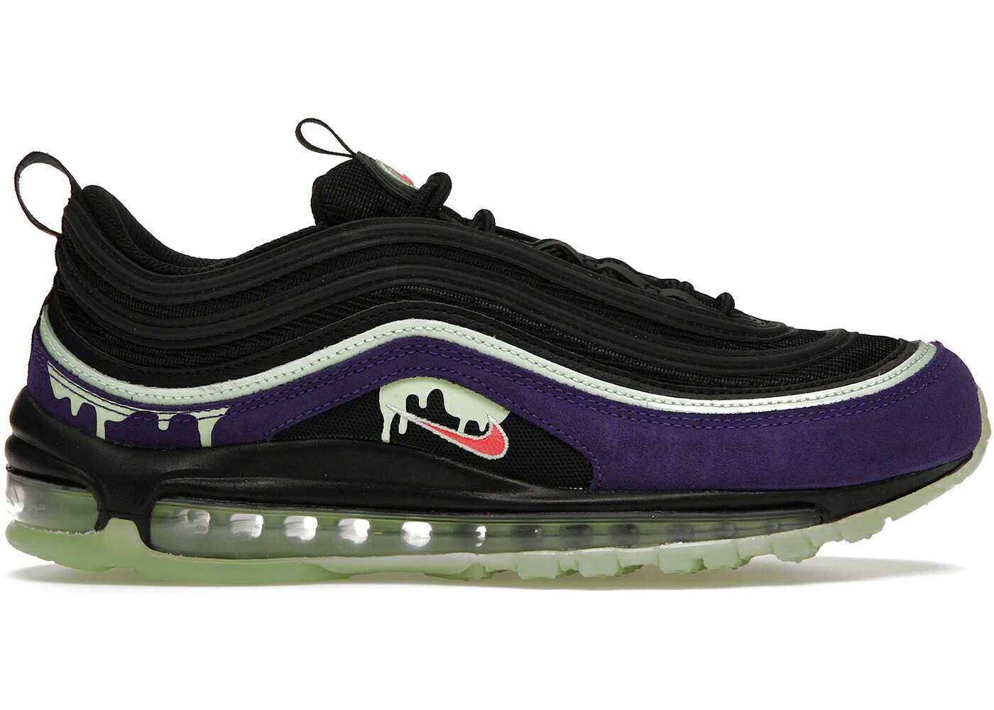 ナイキ マックス 黒いこと 黒いこと 厚地の外套 紫 パープル クリムゾン 大気圏マックス スニーカー メンズ NIKE AIR MAX 97 SLIME HALLOWEEN (2020) / BLACK COURT PURPLE FLASH CRIMSON