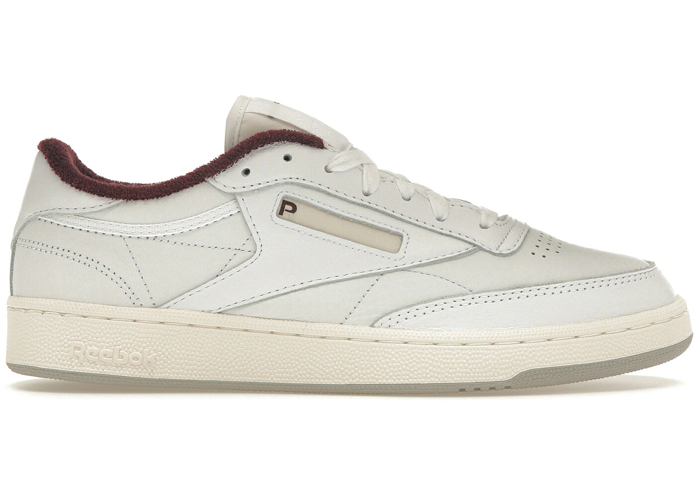 リーボック 野球クラブ スニーカー 運動すること靴 白いこと 白いこと マルーン 85個入ER スニーカー メンズ REEBOK CLUB C 85 PACKER SHOES CHALK WHITE MAROON / FOOTWEAR WHITE CHALK MAROON