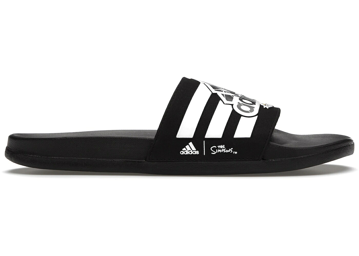 アディダス アディレッタ サンダル コア 黒色 ブラック 白色 ホワイト スニーカー メンズ ADIDAS ADILETTE COMFORT SLIDE THE SIMPSONS BART / CORE BLACK CLOUD WHITE CORE