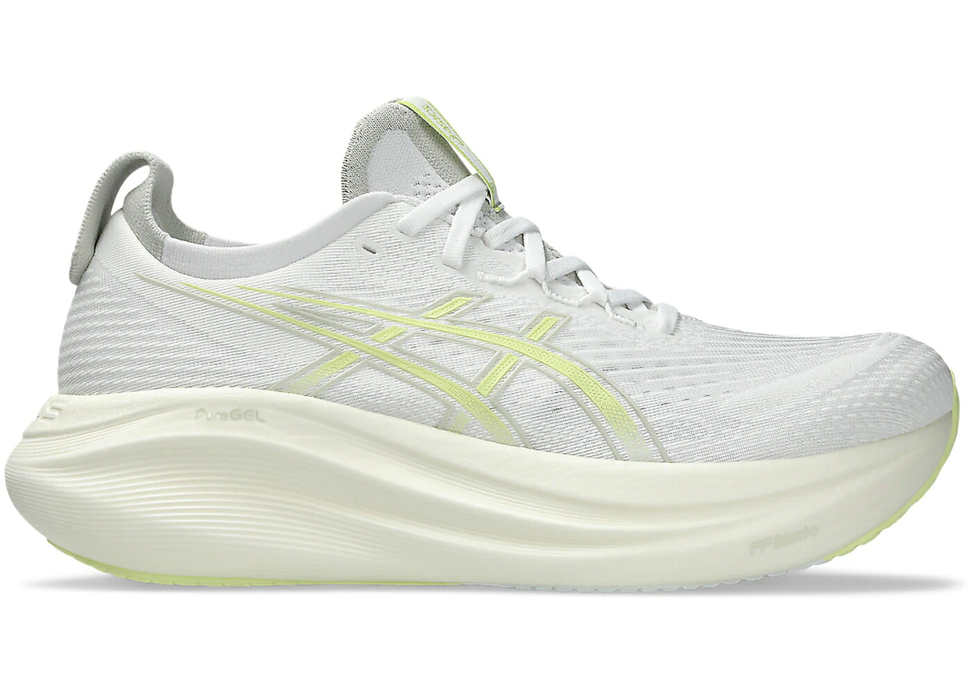 アシックス 白色 ホワイト 黄色 イエロー スニーカー メンズ ASICS GEL-NIMBUS 27 WHITE HUDDLE YELLOW / WHITE HUDDLE YELLOW｜スニケス