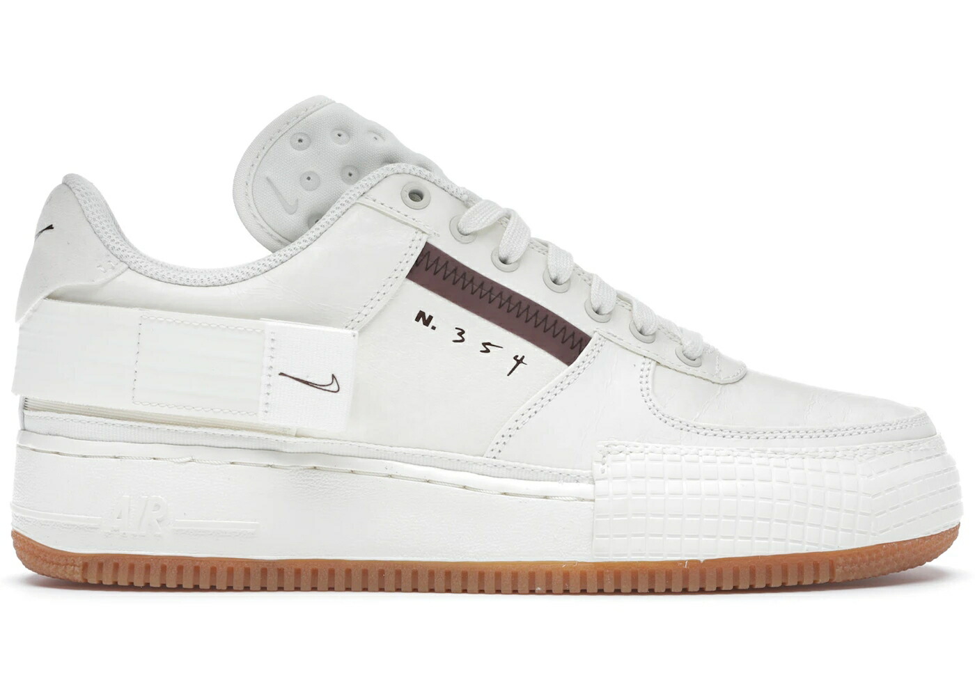 ナイキ アイボリー 茶色 ブラウン エアフォース スニーカー メンズ NIKE AIR FORCE 1 TYPE SAIL GUM / SAIL IVORY EARTH BROWN GUM