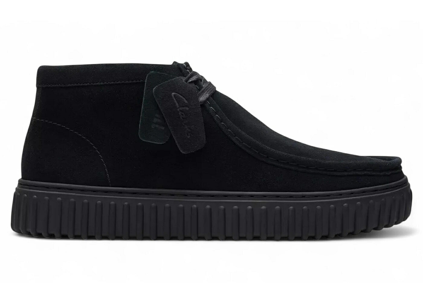 クラークス 黒色 ブラック スエード スウェード スニーカー メンズ CLARKS TORHILL HI BLACK SUEDE / BLACK SUEDE