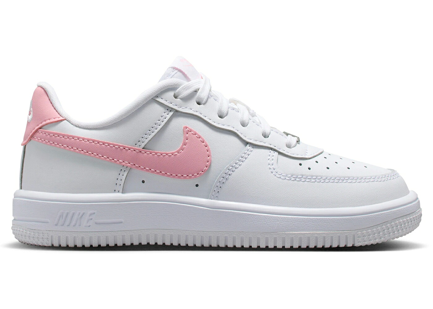 ナイキ 白色 ホワイト ピンク ジュニア キッズ NIKE FORCE 1 LOW WHITE MEDIUM SOFT PINK (PS) / WHITE WHITE MEDIUM SOFT PINK ベビー マタニティ スニーカー