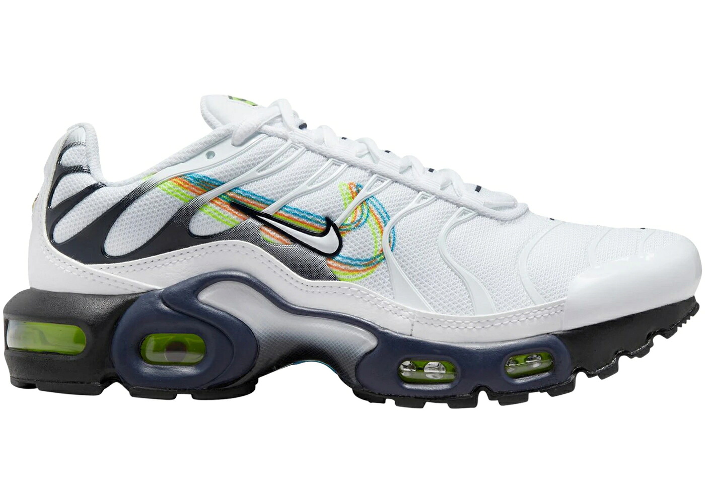 ナイキ マックス 白色 ホワイト 灰色 グレー エアマックスプラス ジュニア キッズ NIKE AIR MAX PLUS MULTI-SWOOSH (GS) / WHITE VOLT FOOTBALL GREY ベビー マタニティ スニーカー|スニケス