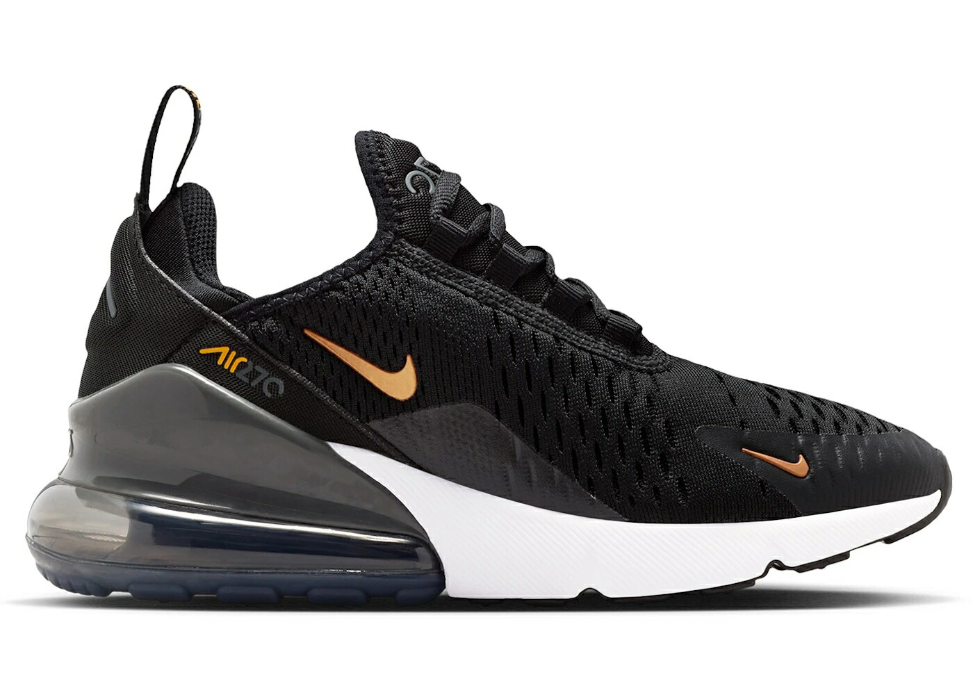 ナイキ マックス 黒色 ブラック レーザー 橙 オレンジ 銅色 コッパー 灰色 グレー エアマックス ジュニア キッズ NIKE AIR MAX 270 BLACK LASER ORANGE METALLIC COPPER (GS) / BLACK LASER ORANGE IRON GREY ベビ｜スニケス