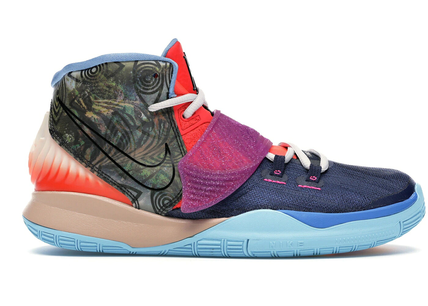ナイキ カイリー 寄せあわせ 紺色 米国海軍 クリムゾン お坊っちゃん キッズ NIKE KYRIE 6 PREHEAT COLLECTION HEAL THE WORLD (GS) / MIDNIGHT NAVY BRIGHT CRIMSON もの言う花 マタニティ スニーカー