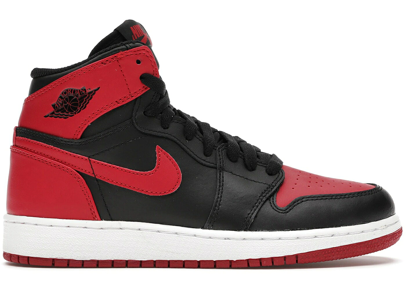ナイキ ジョーダン 黒色 ブラック 赤 レッド 白色 ホワイト ジュニア キッズ JORDAN 1 RETRO BRED (2013) (GS) / BLACK VARSITY RED WHITE ベビー マタニティ スニーカー|スニケス