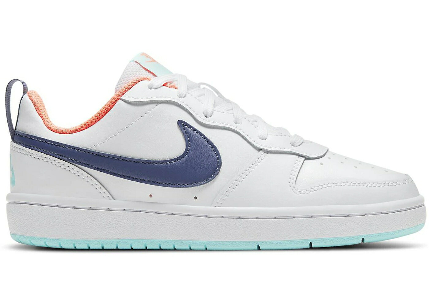 ナイキ コート 白色 ホワイト 紺色 ネイビー コートバーロウ ジュニア キッズ NIKE COURT BOROUGH LOW 2 WHITE NAVY (GS) / WHITE NAVY TEAL ベビー マタニティ スニーカー