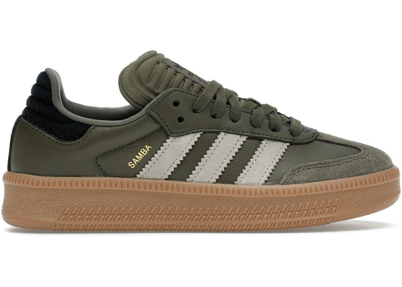 アディダス サンバ オリーブ ベージュ ゴールド スニーカー メンズ ADIDAS SAMBA XLG OLIVE STRATA WONDER BEIGE GOLD METALLIC / OLIVE STRATA WONDER BEIGE GOLD