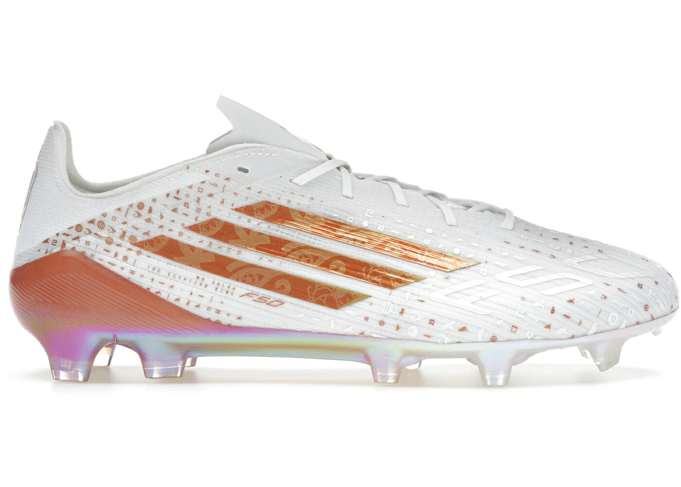 アディダス エリート 白色 ホワイト ゴールド スニーカー メンズ ADIDAS F50 ELITE FG MO SALAH THE EGYPTIAN KING / CLOUD WHITE THERMAL GOLD|スニケス