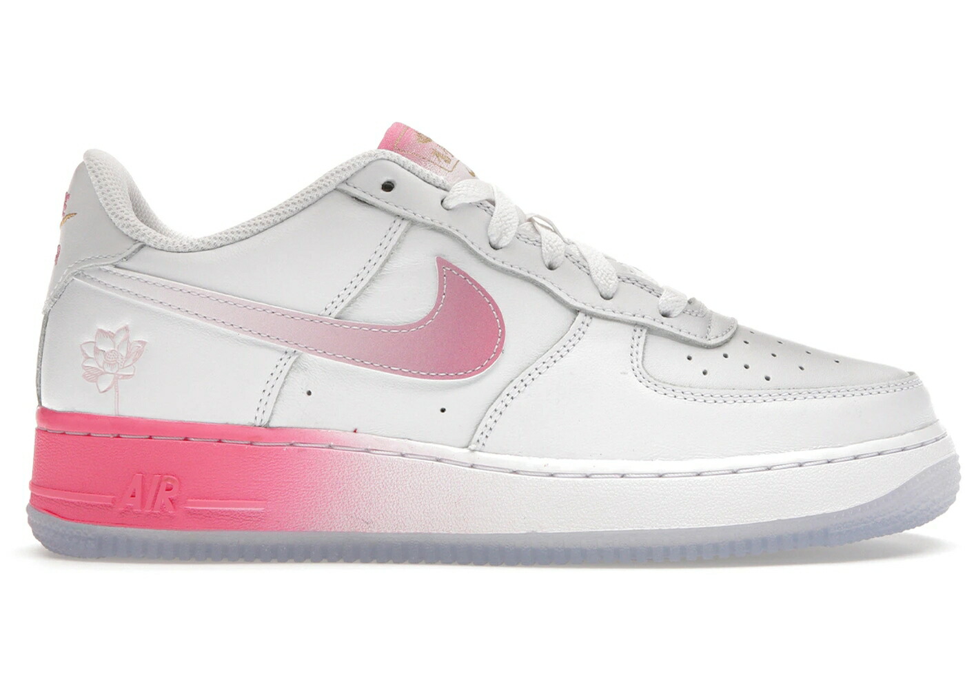 ナイキ 白色 ホワイト ピンク 黄色 イエロー ゴールド エアフォース サンフランシスコ ジュニア キッズ NIKE AIR FORCE 1 LOW LV8 SAN FRANCISCO CHINATOWN LOTUS FLOWER (GS) / WHITE LOTUS PINK YELLOW GOLD ベビー