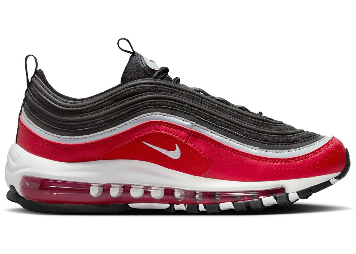 ナイキ マックス 黒色 ブラック 銀色 シルバー 赤 レッド 白色 ホワイト エアマックス ジュニア キッズ NIKE AIR MAX 97 SE BLACK SILVER VARSITY RED (GS) / BLACK VARSITY RED WHITE METALLIC ベビー マタニテ