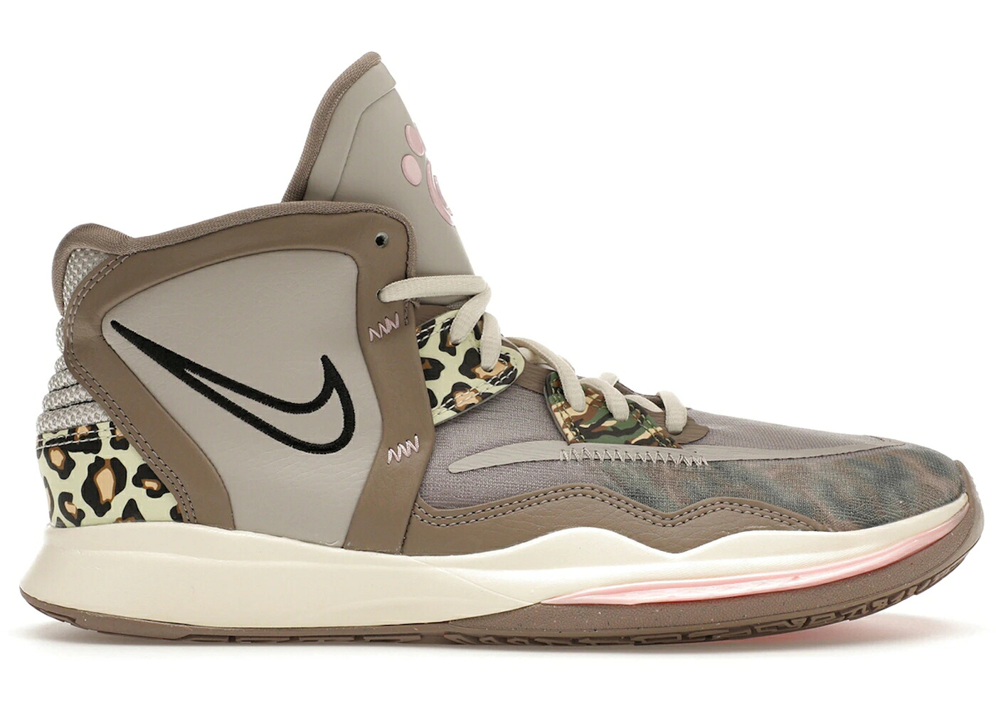 ナイキ カイリー ヒョウ柄 レオパード 家鴨柄 黒いこと 黒いこと お坊っちゃん キッズ NIKE KYRIE INFINITY LEOPARD CAMO (GS) / LIGHT IRON ORE BLACK MOON FOSSIL もの言う花 マタニティ スニーカー