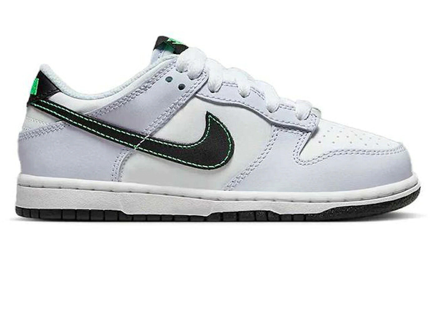ナイキ ダンク 灰色 グレー 緑 グリーン ストライク 白色 ホワイト 黒色 ブラック ダンクロー ジュニア キッズ NIKE DUNK LOW GREY GREEN STRIKE (GS) / WHITE BLACK FOOTBALL GREY GREEN ベビー マタニティ｜スニケス