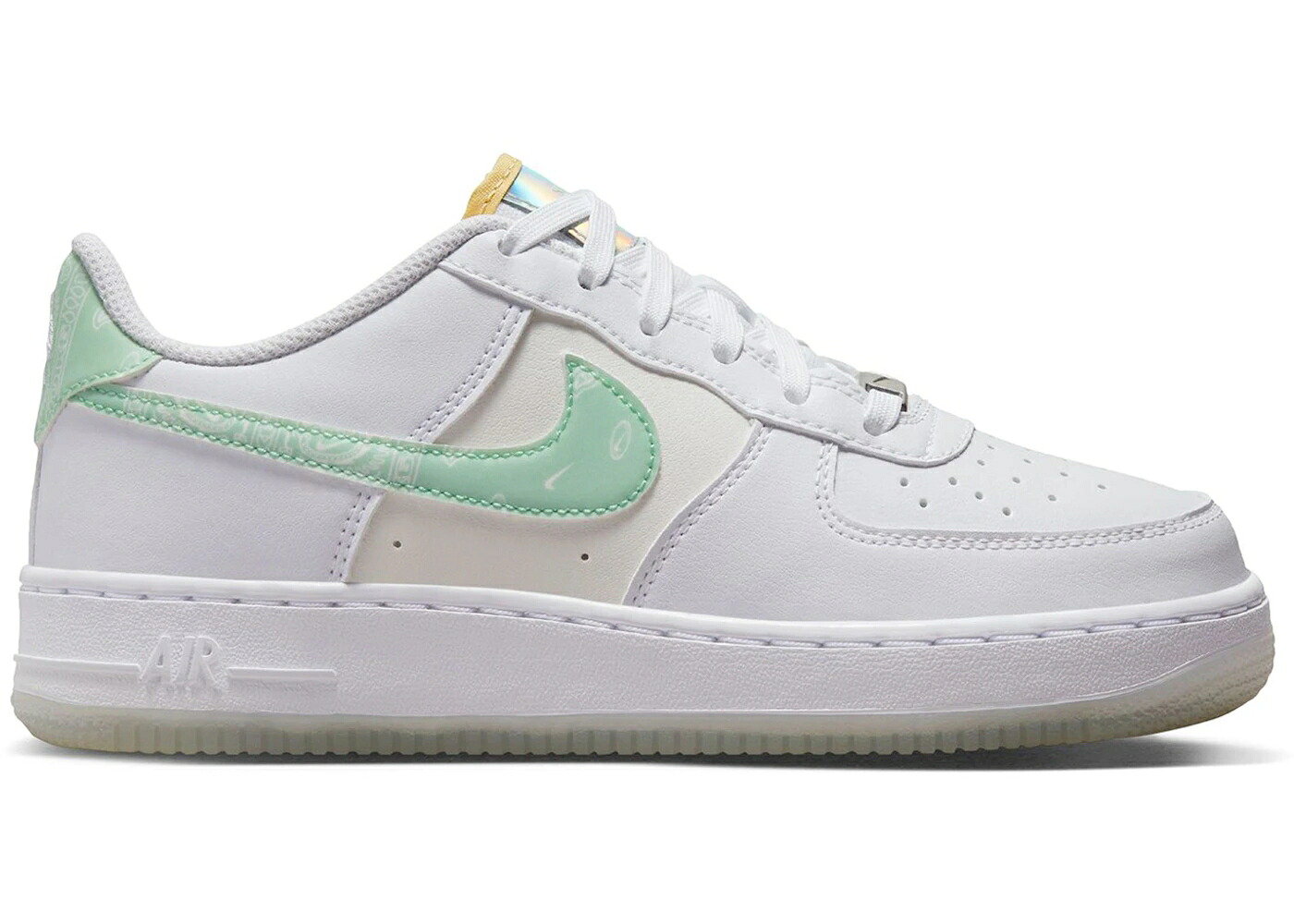 ナイキ 白いこと 白いこと 空軍 御坊っちゃん キッズ NIKE AIR FORCE 1 LOW LV8 PASTEL PAISLEY (GS) / WHITE WHITE PHANTOM MINT FOAM もの言う花 マタニティ スニーカー