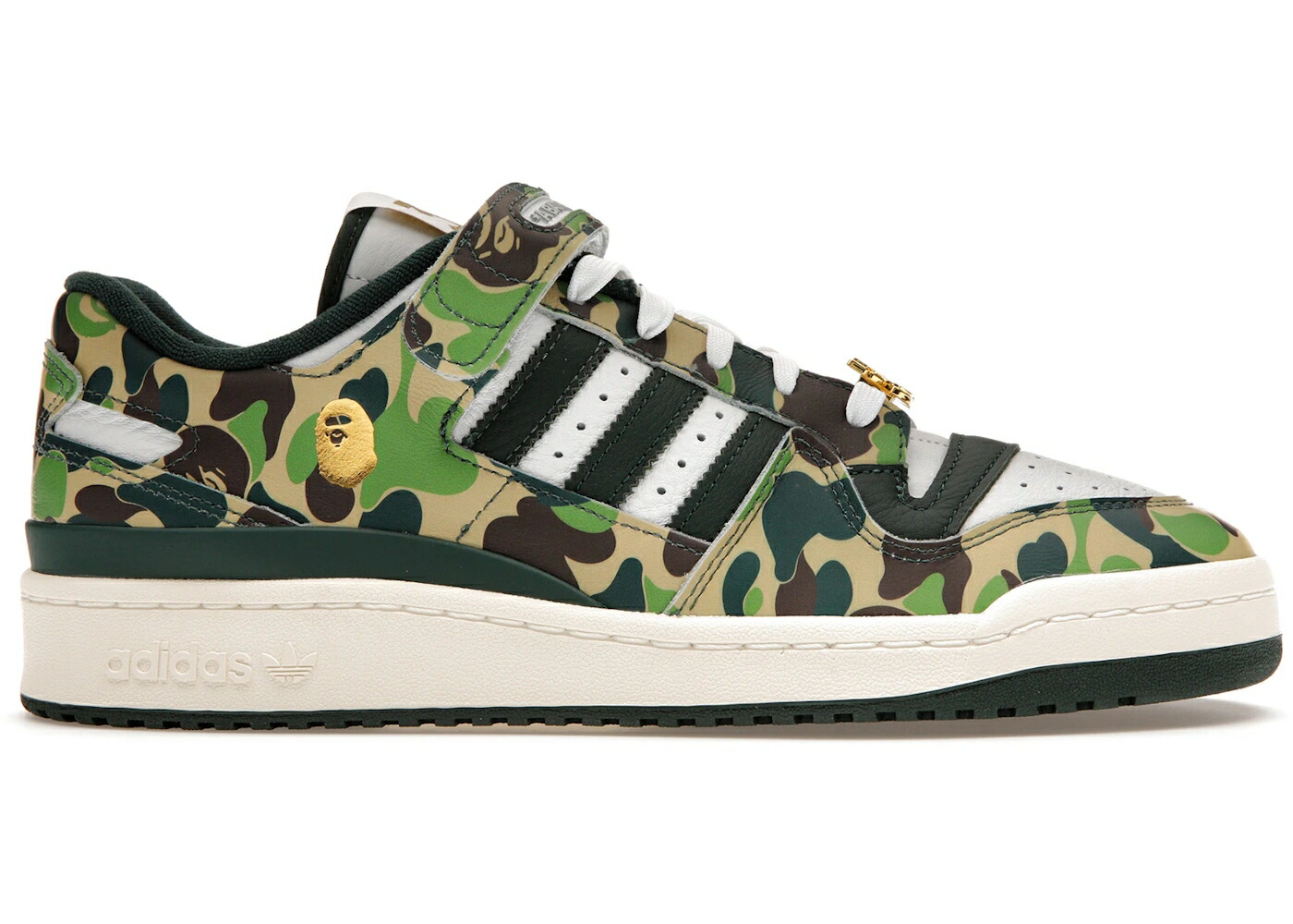 アディダス フォーラム 緑 グリーン カモ柄 白色 ホワイト コア スニーカー メンズ ADIDAS FORUM 84 LOW BAPE 30TH ANNIVERSARY GREEN CAMO / CLOUD WHITE CORE WHITE METALLIC