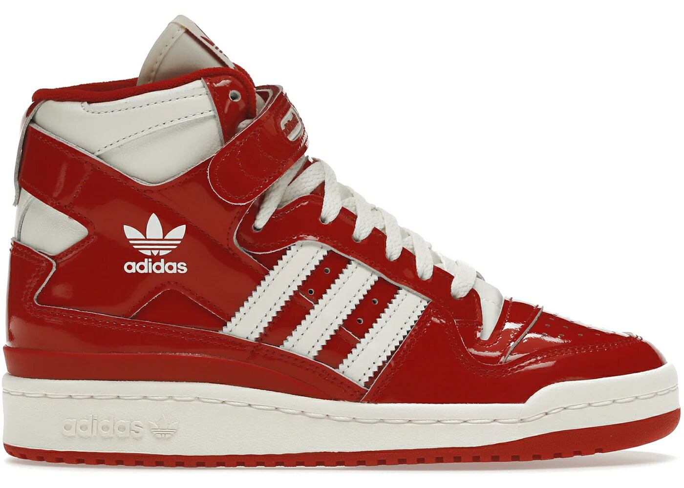 アディダス 討論会 ご機嫌 専売特許 赤 赤いこと 白いこと 白いこと スニーカー メンズ ADIDAS FORUM 84 HIGH PATENT RED WHITE / RED WHITE