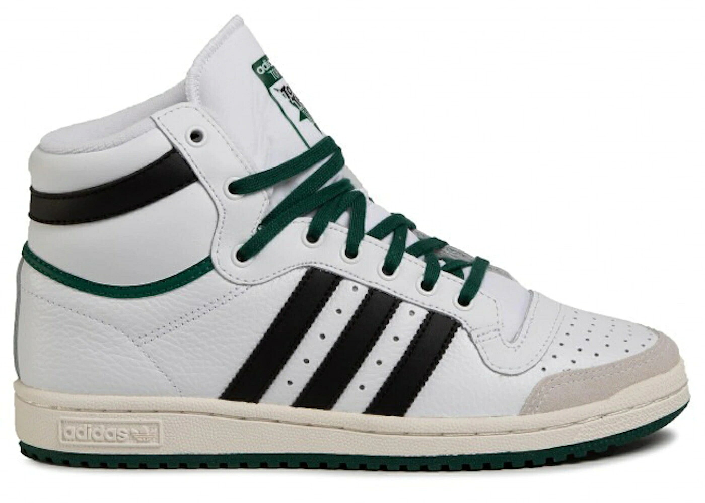 アディダス 白色 ホワイト 黒色 ブラック 緑 グリーン コア トップテン スニーカー メンズ ADIDAS TOP TEN HI WHITE BLACK GREEN / CLOUD WHITE CORE BLACK GREEN|スニケス