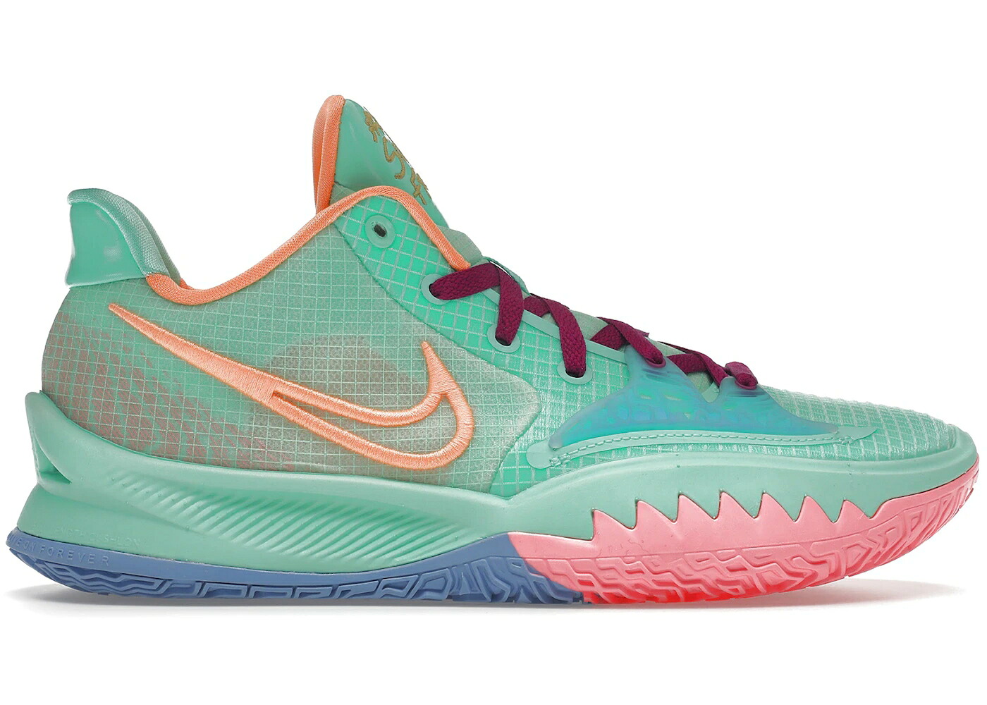 ナイキ カイリー 生新しい 緑 緑であること 青み 青色 スニーカー メンズ NIKE KYRIE 4 LOW KEEP SUE FRESH / GREEN GLOW PEACH BLUE