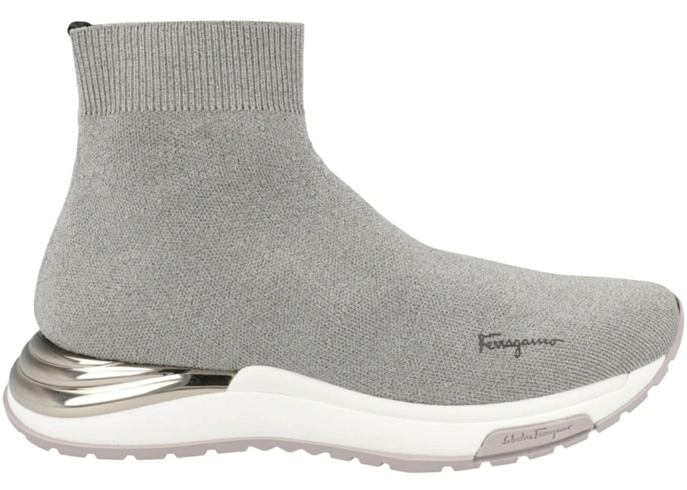 薄墨色 薄墨色 WOMEN\u0027S スニーカー レディース FERRAGAMO NINETTE HIGH-TOP SOCK SNEAKERS GREY (WOMEN\u0027S) /