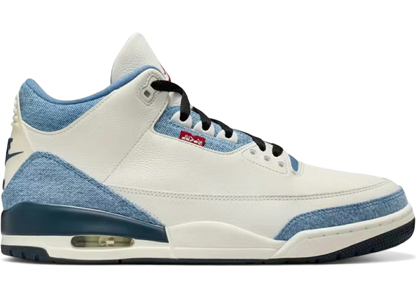 ナイキ ジョーダン ジーンズ 赤 赤いこと スニーカー メンズ JORDAN 3 RETRO LEVI S ALL-STAR / DENIM SAIL GYM RED OCEAN FOG