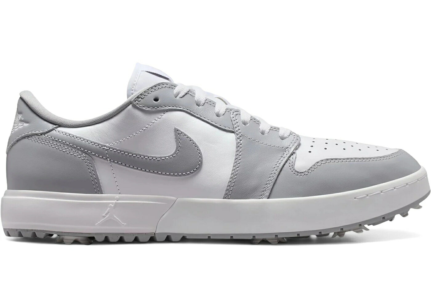 ナイキ ジョーダン ゴルフ 灰色 グレー 白色 ホワイト スニーカー メンズ JORDAN 1 LOW GOLF SPIKED WOLF GREY WHITE / WOLF GREY WOLF GREY WHITE|スニケス