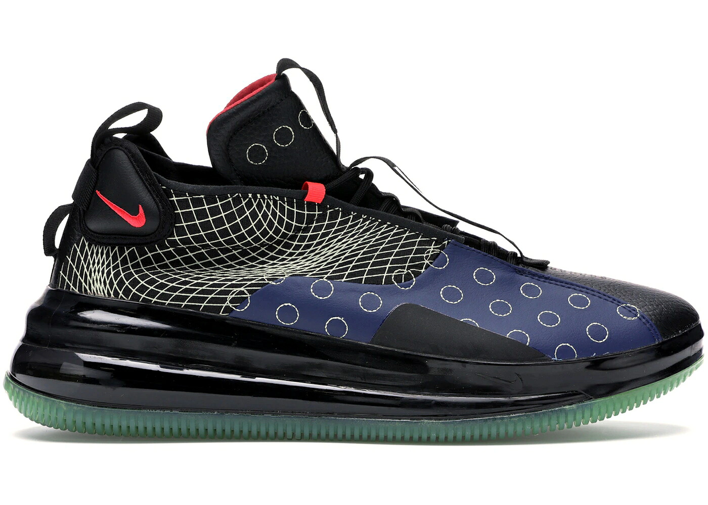 ナイキ マックス 青色 ブルー 黒色 ブラック 緑 グリーン 赤 レッド エアマックス スニーカー メンズ NIKE AIR MAX 720 WAVES BLUE VOID BLACK / BLUE VOID BLACK LAB GREEN RED｜スニケス