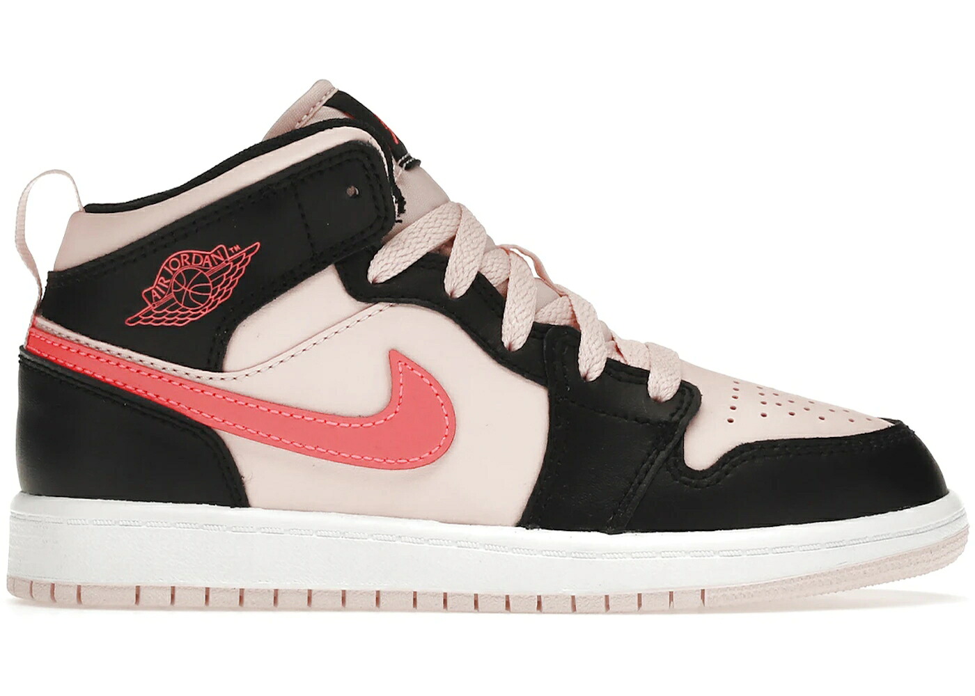 ナイキ ジョーダン ミッド 黒いこと 黒いこと サクラ色 御坊っちゃん キッズ JORDAN 1 MID ATMOSPHERE (なおなお書き) / BLACK LIGHT PINK HOT PINK もの言う花 マタニティ スニーカー