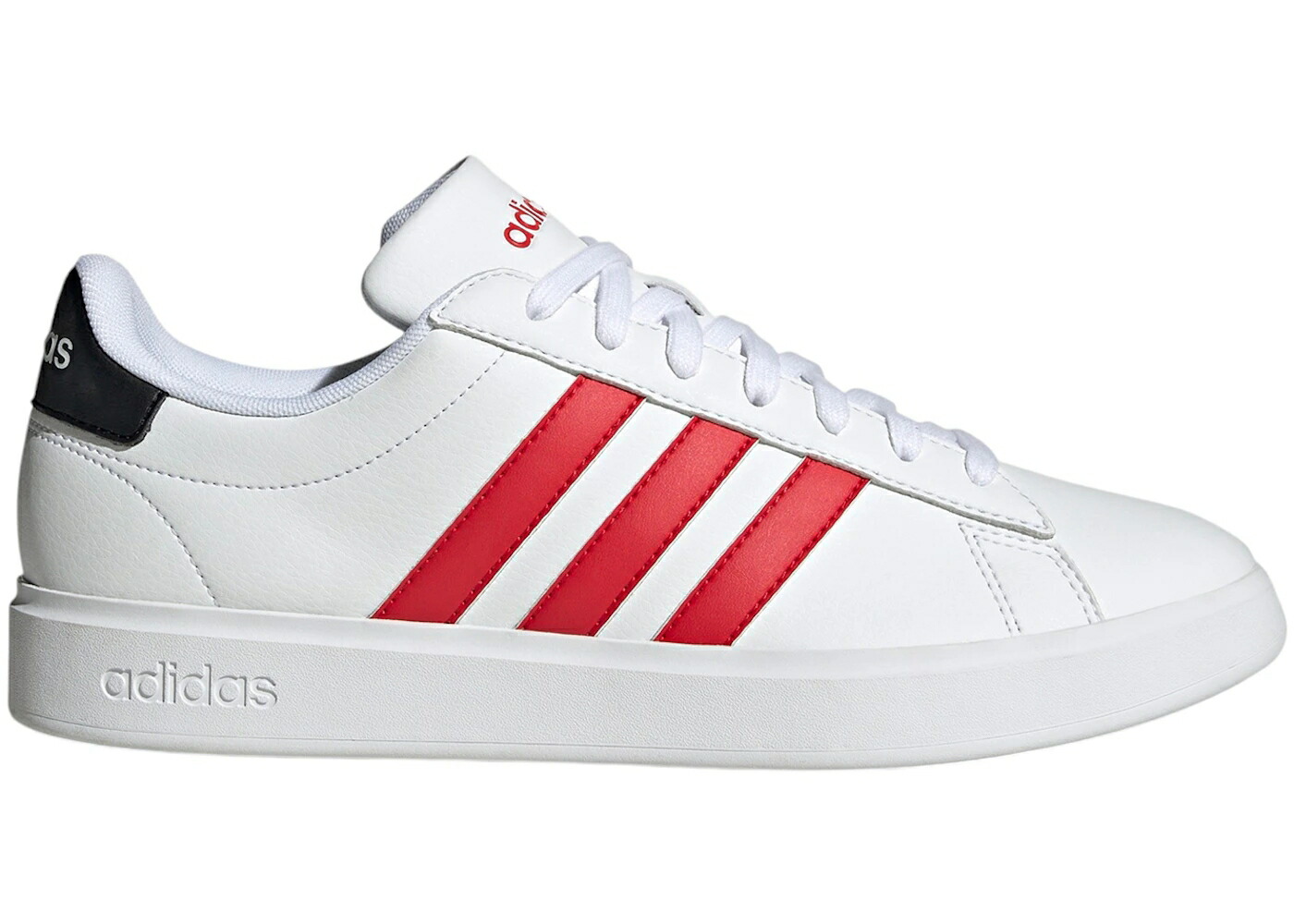 アディダス グランド コート 白色 ホワイト コア 黒色 ブラック 2.0 スニーカー メンズ ADIDAS GRAND COURT CLOUD WHITE BETTER SCARLET CORE BLACK / CLOUD WHITE BETTER SCARLET CORE