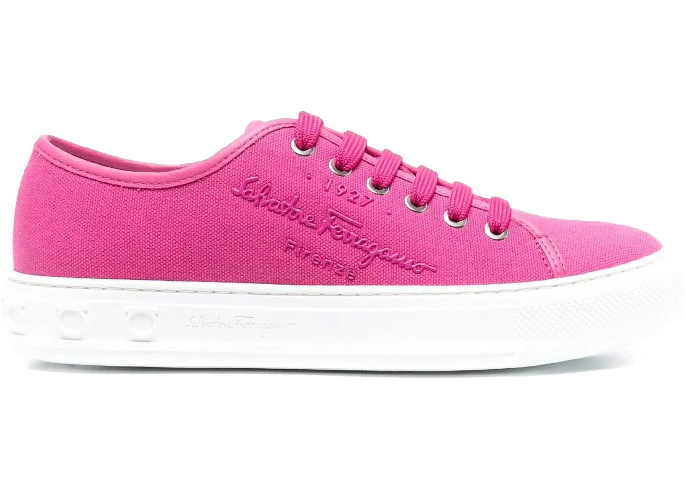 ピンク WOMEN'S スニーカー レディース FERRAGAMO LOGO-EMBOSSED LOW-TOP SNEAKERS PINK (WOMEN'S) /