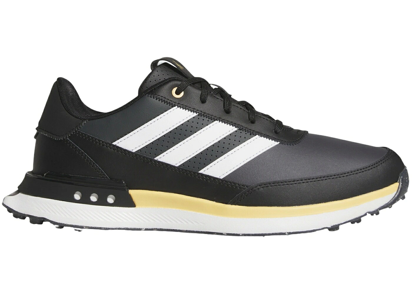 アディダス レザー ゴルフ コア 黒色 ブラック 白色 ホワイト スニーカー メンズ ADIDAS S2G 24 LEATHER SPIKELESS GOLF CORE BLACK CLOUD WHITE OAT / CORE BLACK CLOUD WHITE OAT｜スニケス
