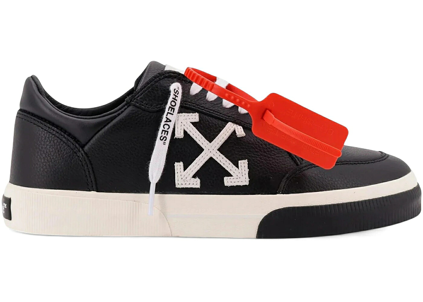 オフホワイト 黒色 ブラック レザー 白色 ホワイト スニーカー メンズ OFF-WHITE NEW LOW VULCANIZED BLACK LEATHER WHITE / BLACK WHITE|スニケス