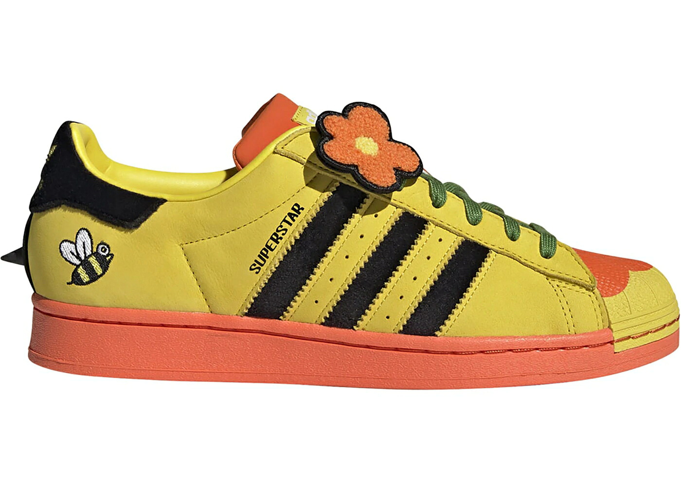 アディダス はやりっ子 黄味がかった 黄色 黒いこと 黒いこと 橙 オレンジ色 スニーカー メンズ ADIDAS SUPERSTAR MELTING SADNESS BEE / YELLOW BLACK ORANGE